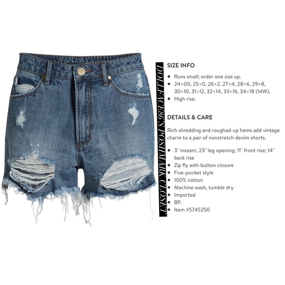 NWT Vintage Cut Highrise Distressed Jean Shorts - Picture 4 of 13